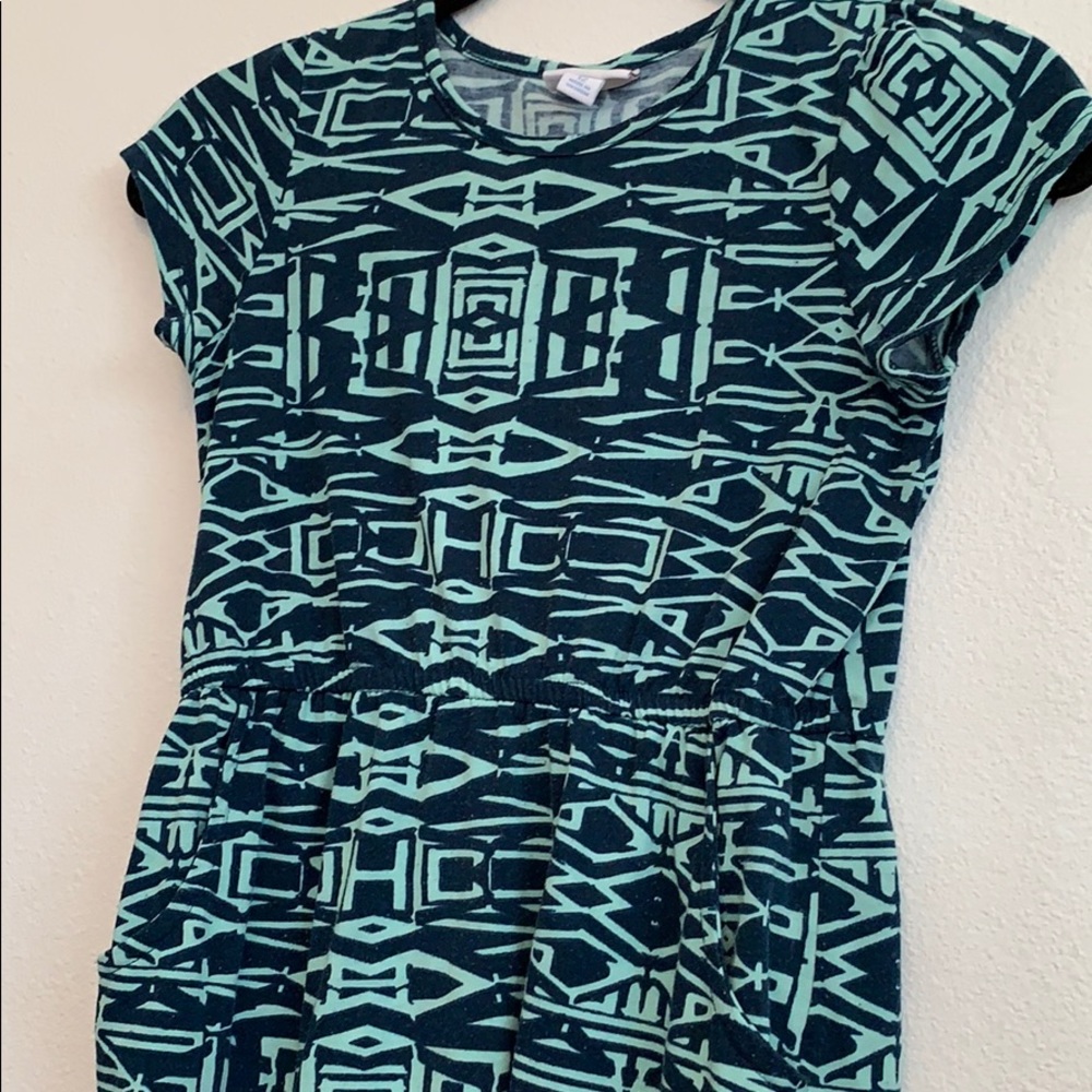 LulaRoe Girls Dress  Sz 12 Blue/Teal